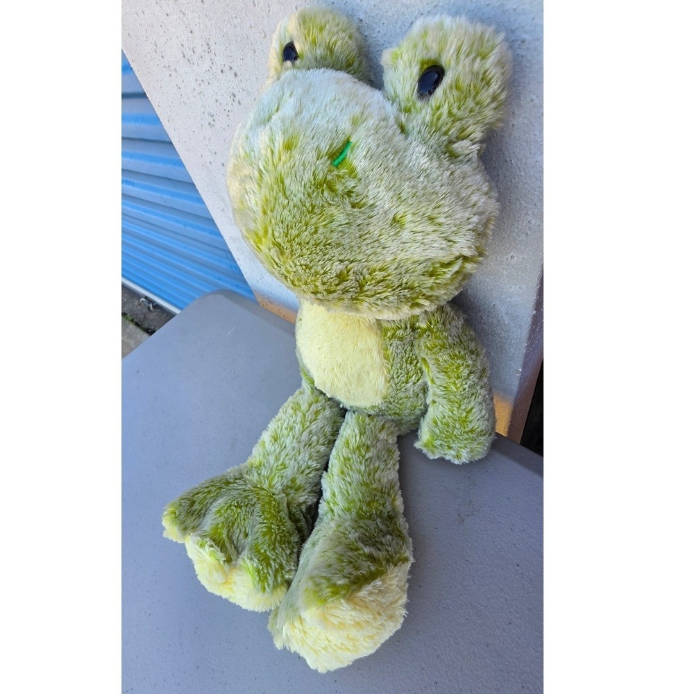 Fiesta Fuzzy Folk Ivy Frog Plush 19" Sitting Floppy Frog Green Retired Bean Feet